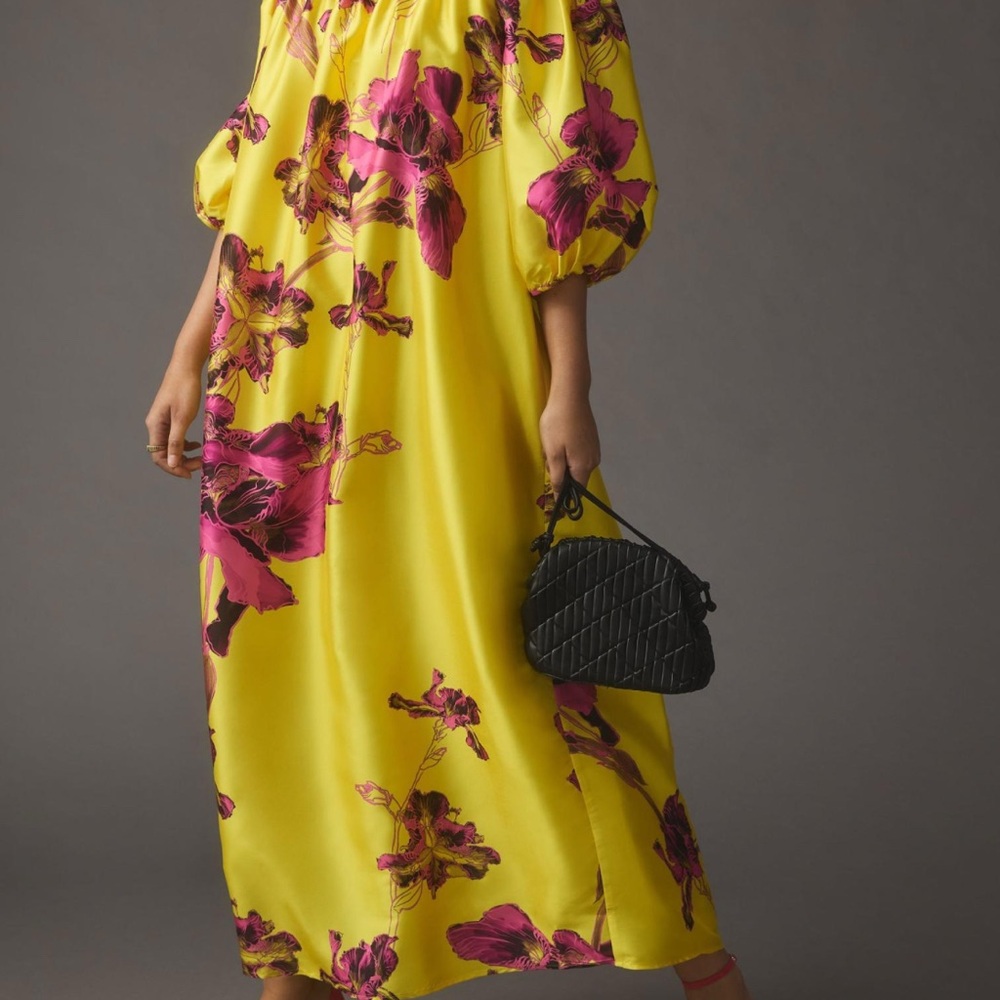 Vibrant Yellow Floral Maxi Dress l XS l Anthropologie